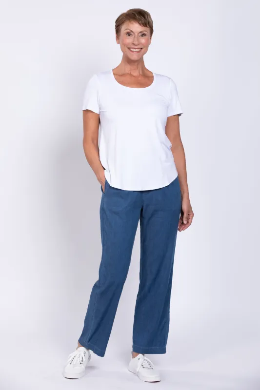 Marla Pant, Lightweight Tencel Denim sold by Blue Sky