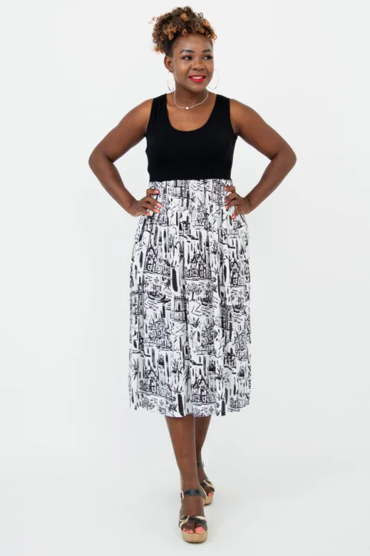 Paloma Dress, Journey, Linen Bamboo sold by Blue Sky