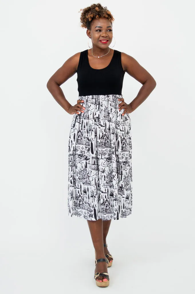 Paloma Dress, Journey, Linen Bamboo sold by Blue Sky