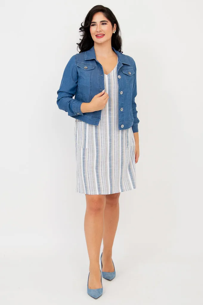 Felicia Dress, Sand Stripe, Linen Bamboo sold by Blue Sky product image thumbnail 2