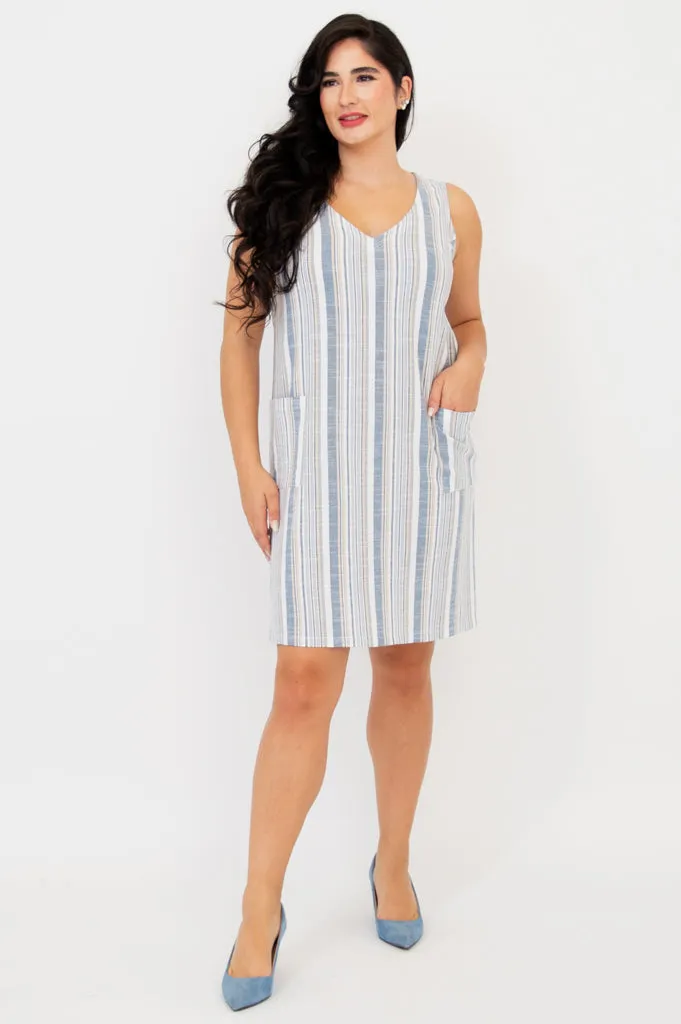 Felicia Dress, Sand Stripe, Linen Bamboo sold by Blue Sky product image thumbnail 3