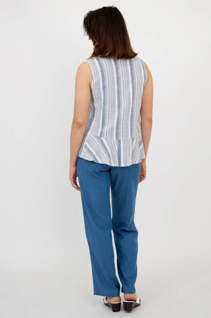 Ginny Tank, Sand Stripe, Linen Bamboo sold by Blue Sky product image thumbnail 4