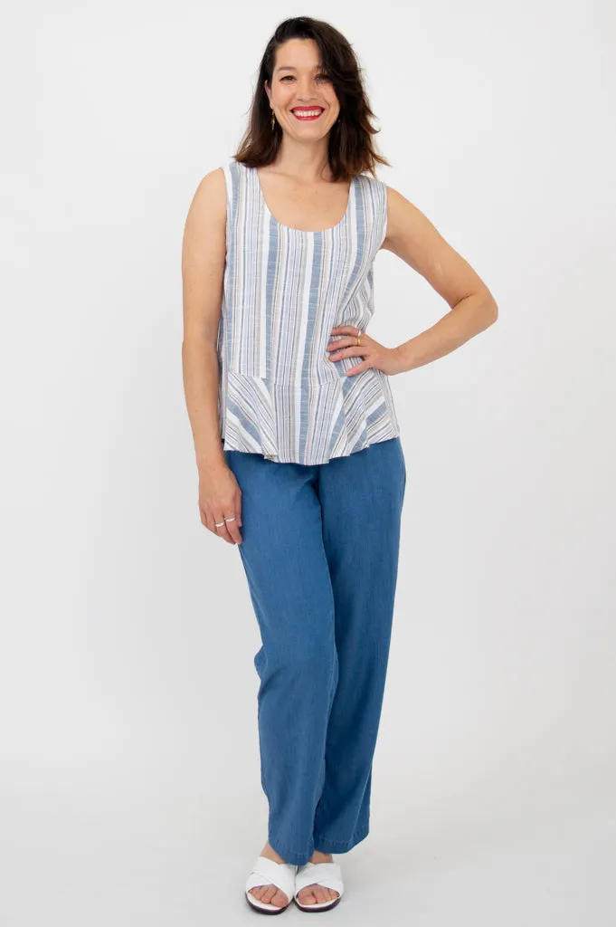Ginny Tank, Sand Stripe, Linen Bamboo sold by Blue Sky product image thumbnail 3