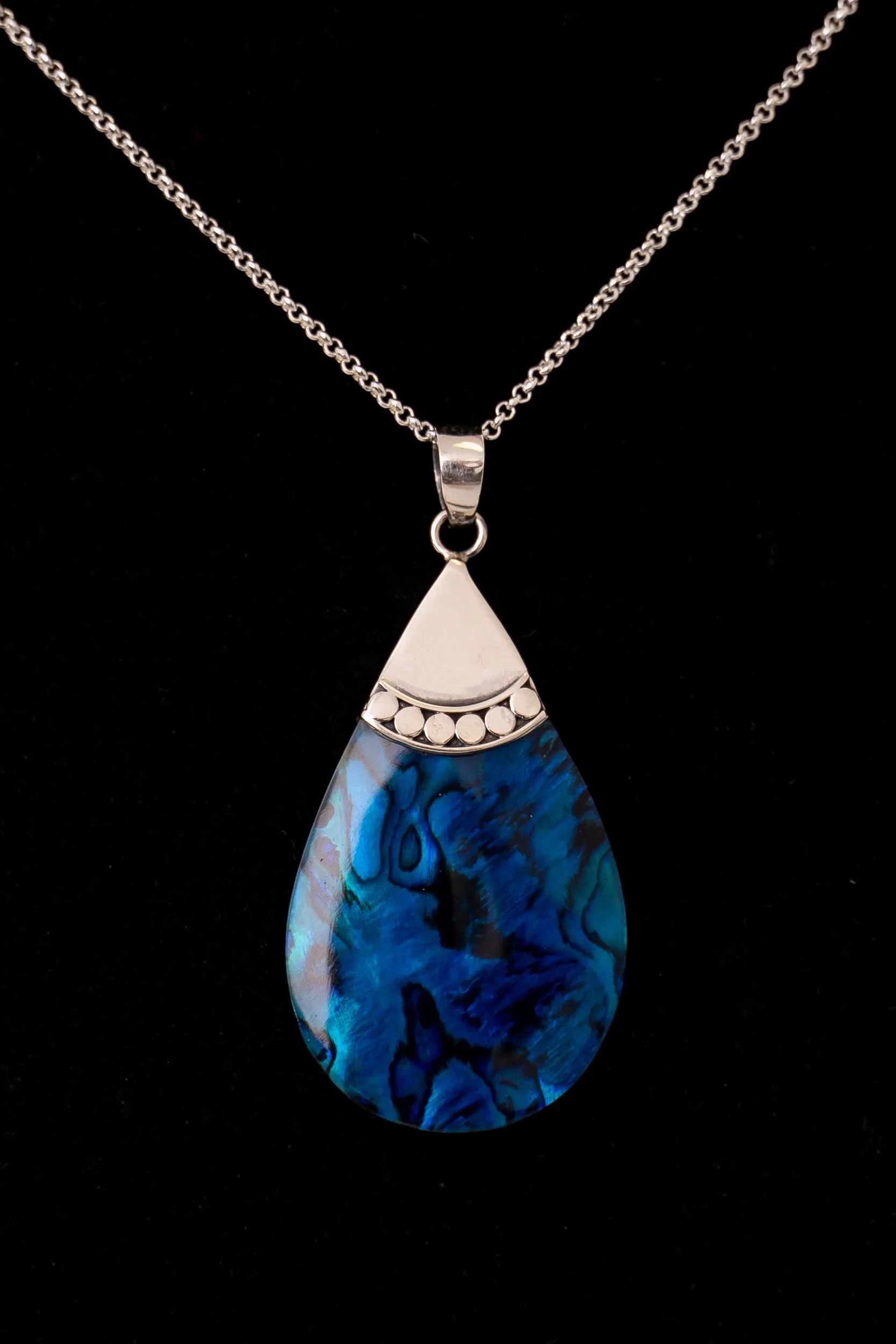 Blue Pava Tear Pendant Necklace sold by Blue Sky