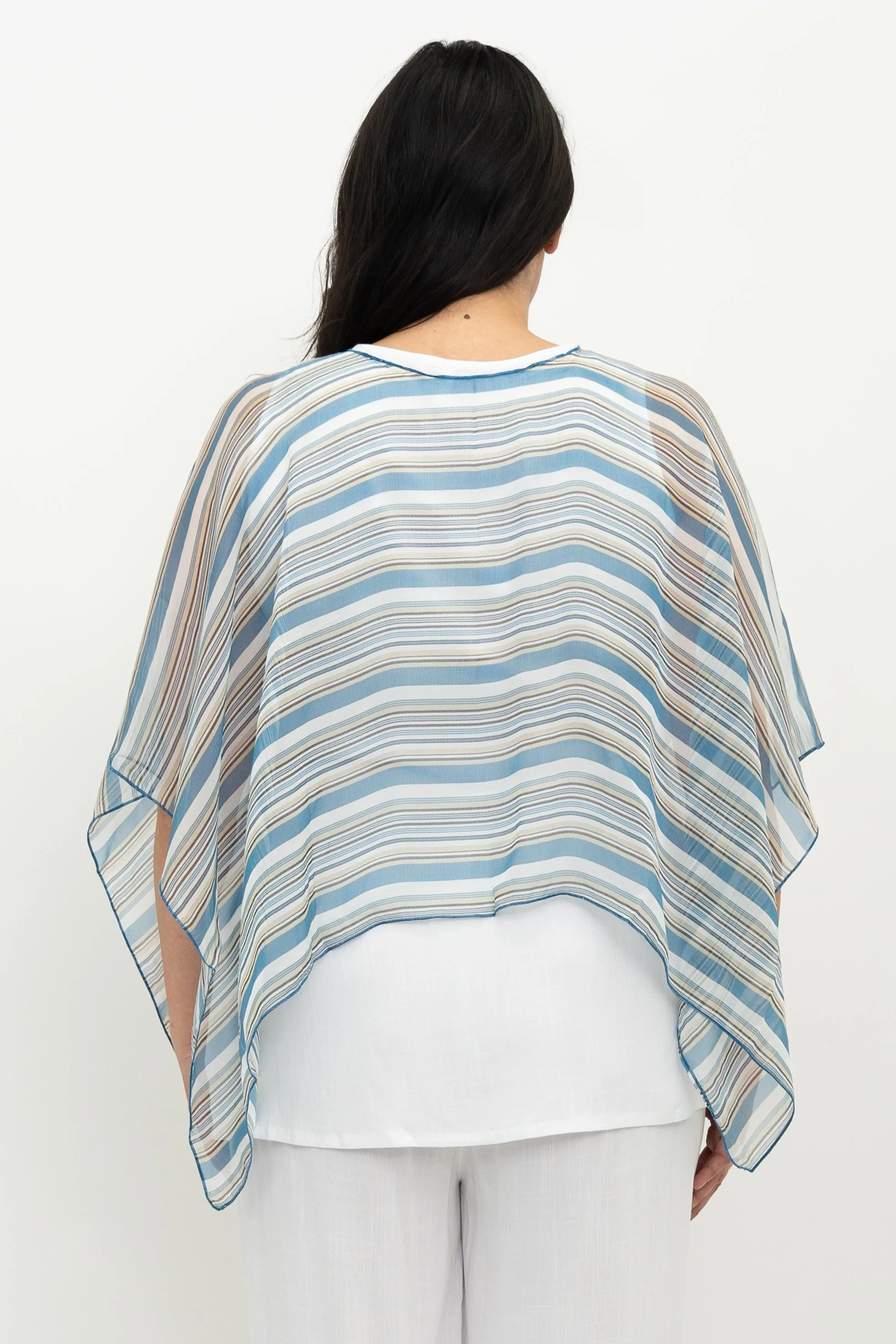 Silk Poncho, Sand Stripe sold by Blue Sky product image thumbnail 2