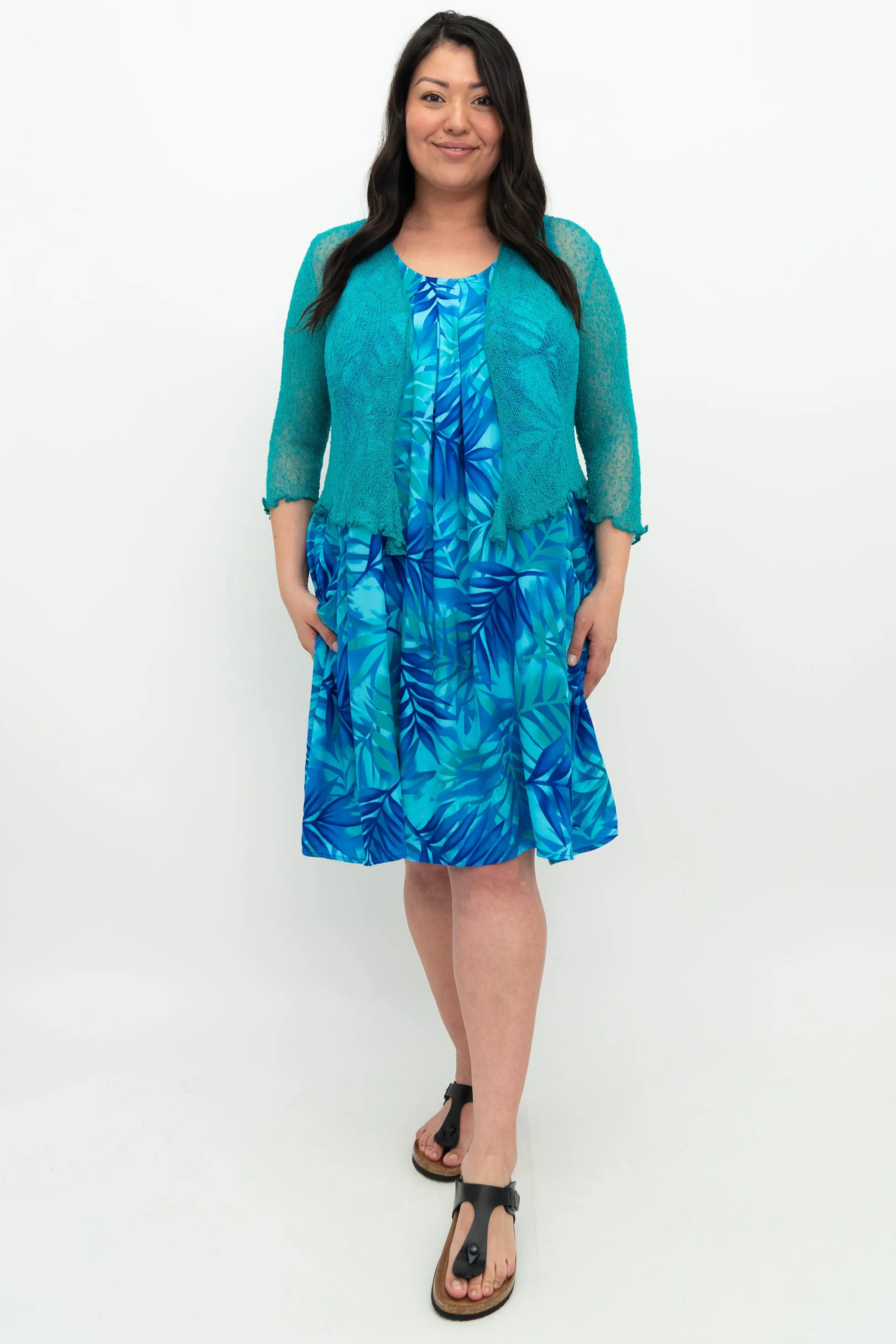 Peachy Dress, Turq Palm sold by Blue Sky product image thumbnail 2