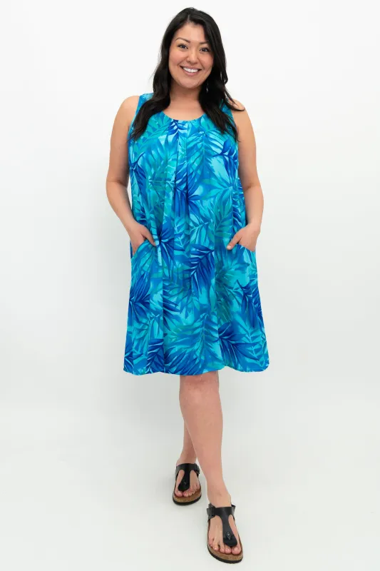 Peachy Dress, Turq Palm sold by Blue Sky