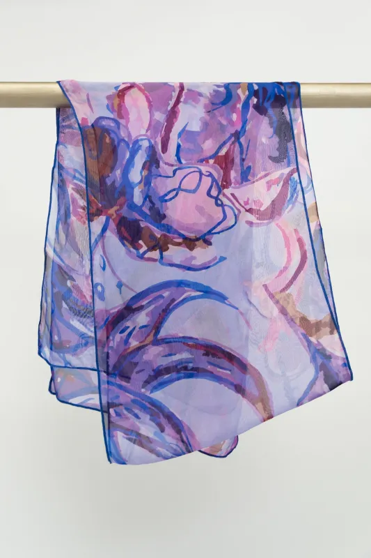 Large Silk Scarf, Lily Love sold by Blue Sky
