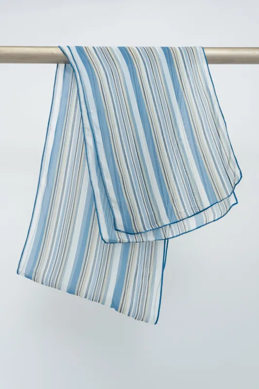 Small Silk Scarf, Sand Stripe sold by Blue Sky