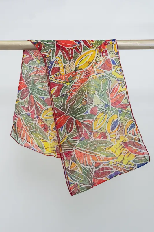 Small Silk Scarf, Tropikal sold by Blue Sky
