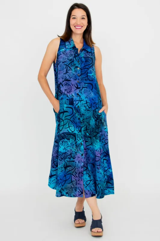 Cissy Dress, Aqua Batik sold by Blue Sky