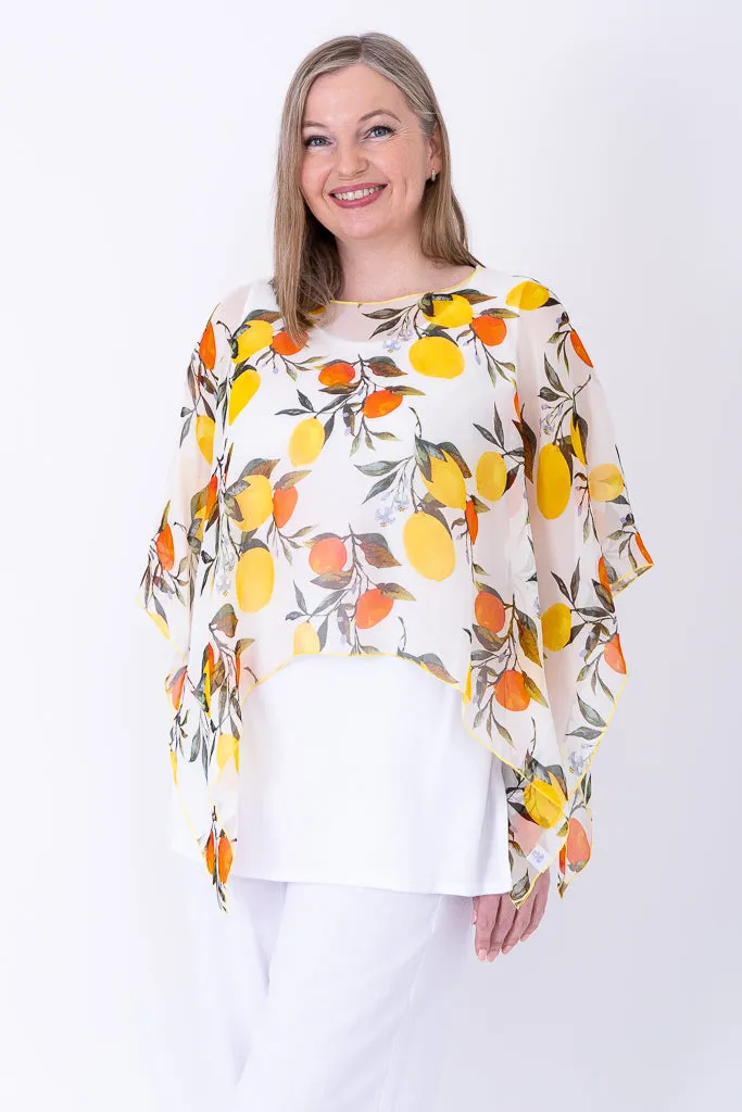 Silk Poncho, Lemonade sold by Blue Sky product image thumbnail 3