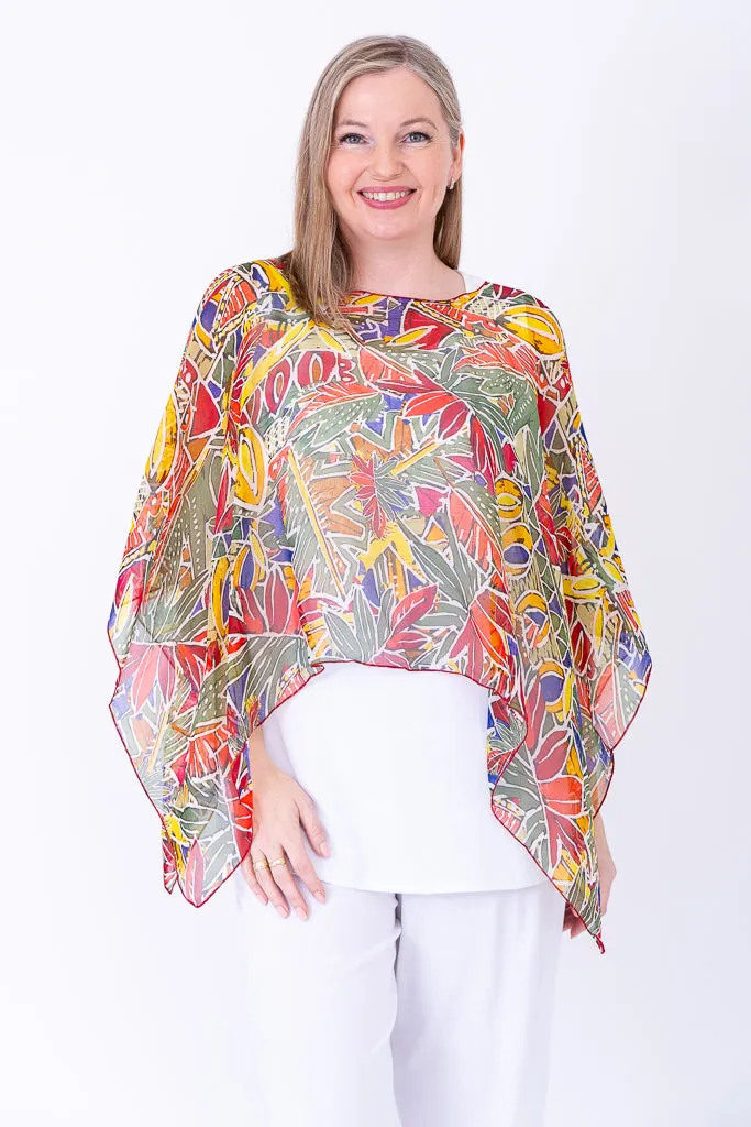 Silk Poncho, Tropikal sold by Blue Sky