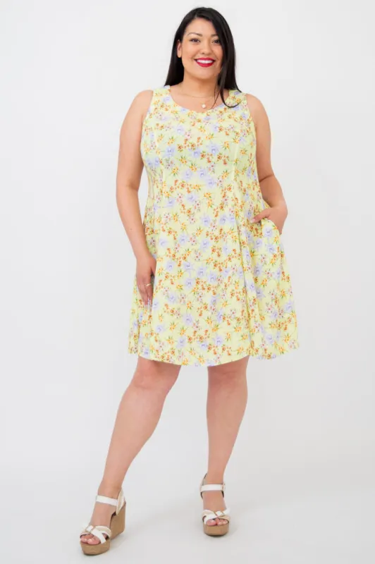 Sweet Sara Dress, Brilliant, Linen Bamboo sold by Blue Sky