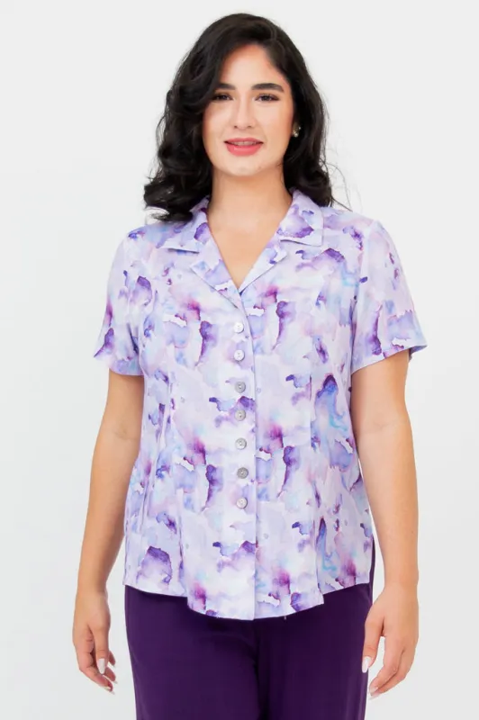 Samantha S/S Top, Grace, Linen Bamboo sold by Blue Sky