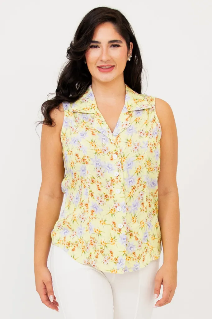 Lexa Tank, Brilliant, Linen Bamboo sold by Blue Sky