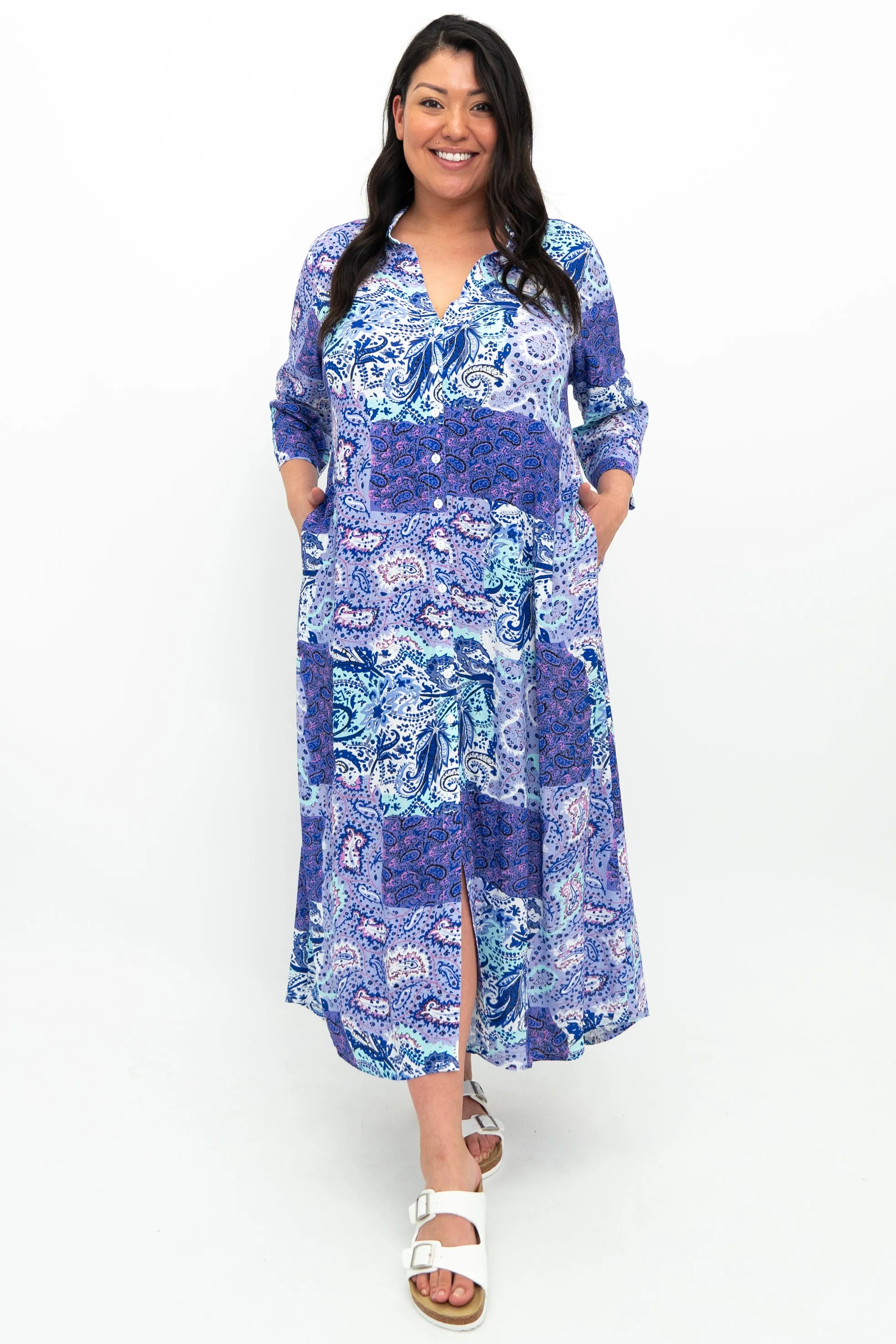 Jennifer Dress, Amiable, Linen Bamboo sold by Blue Sky