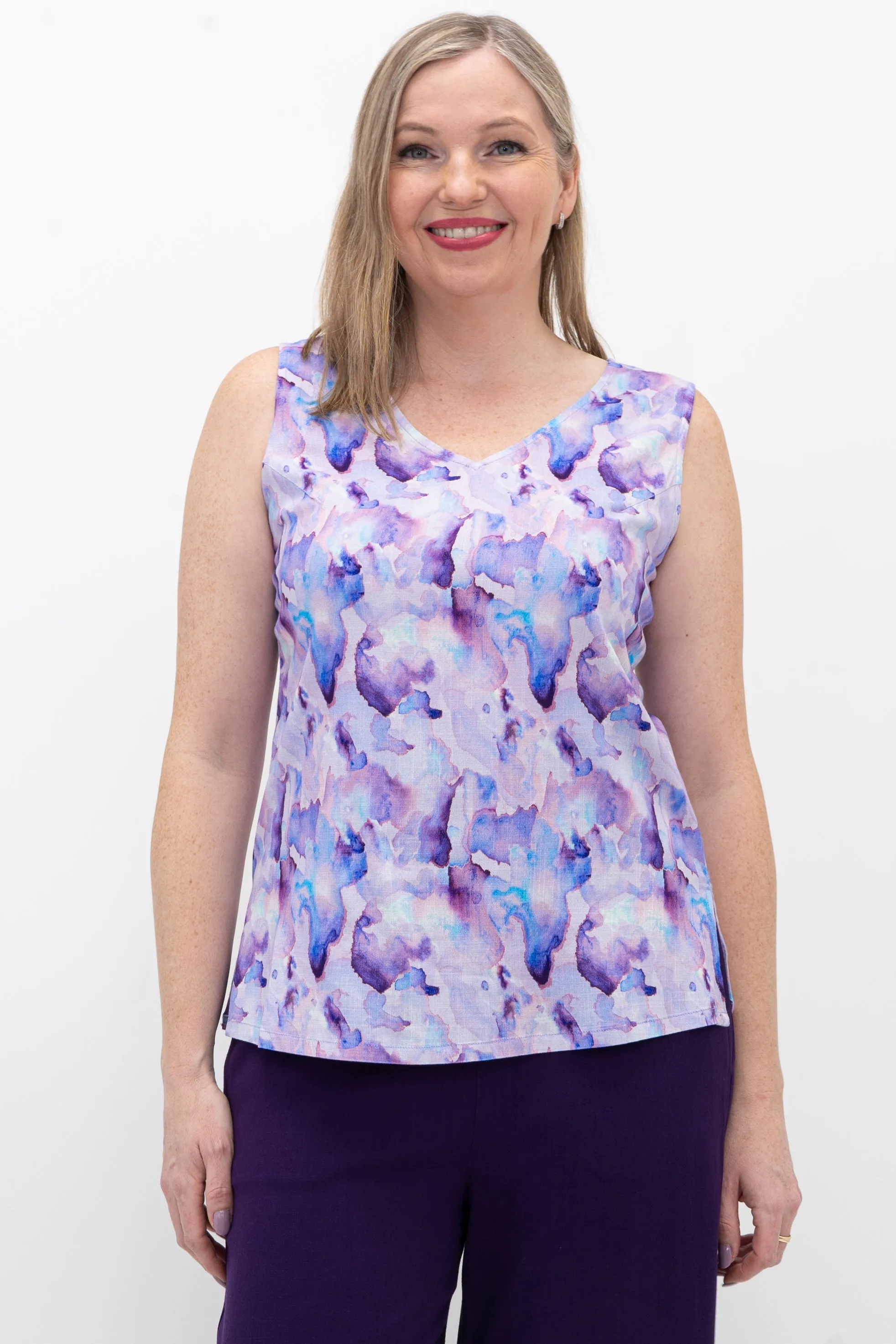 Hannah Tank, Grace, Linen Bamboo sold by Blue Sky