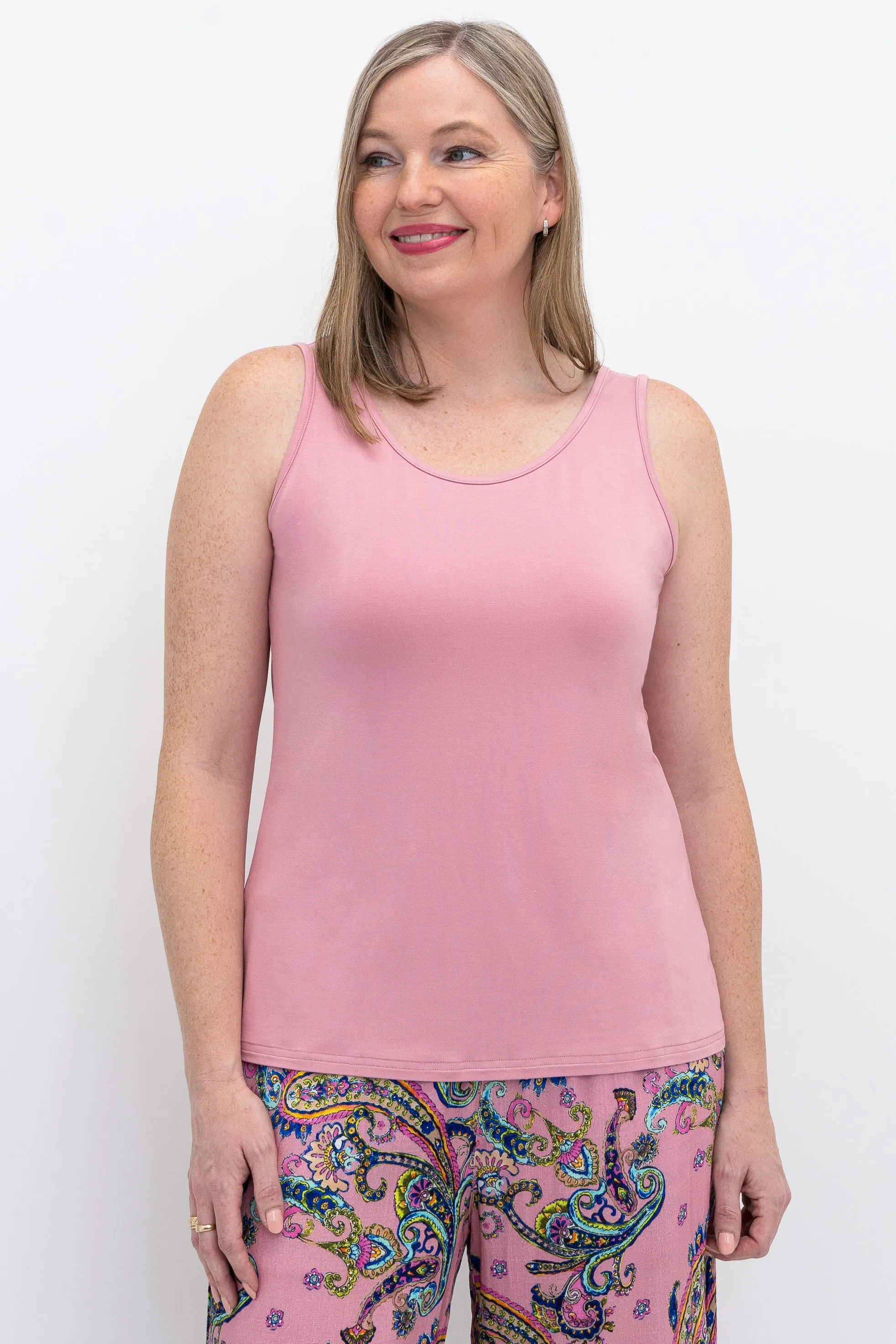 Avalon Tank, Dusty Rose, Bamboo sold by Blue Sky