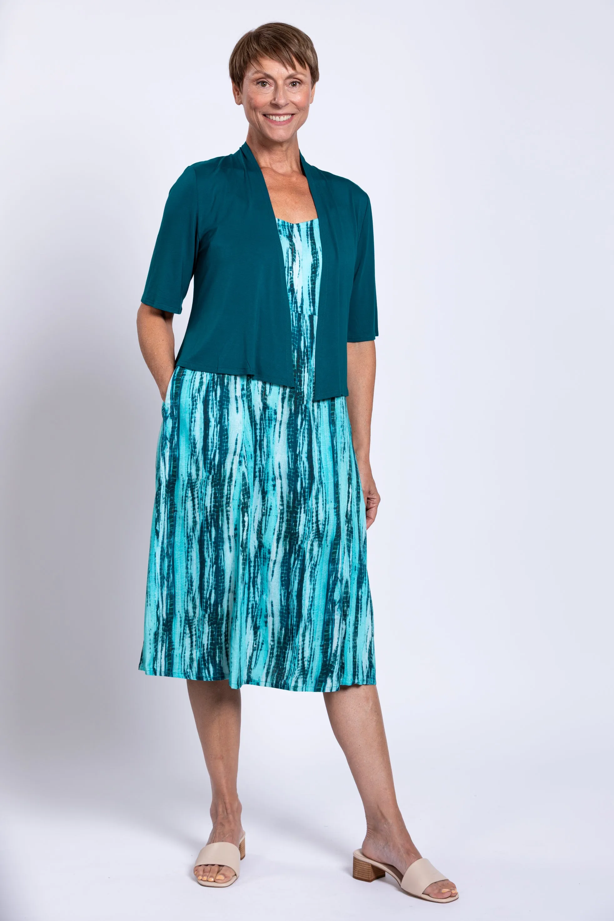 Shauna Dress, Teal Tie Dye, Linen Bamboo sold by Blue Sky product image thumbnail 3