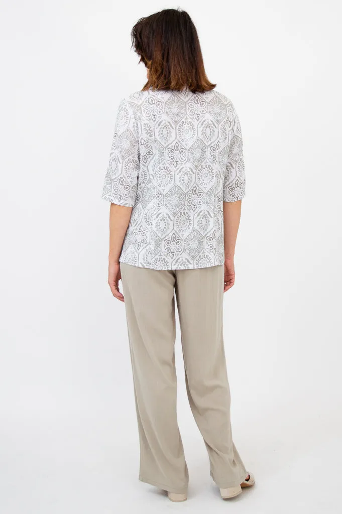Lorine Blouse, Mosaic, Linen Bamboo sold by Blue Sky product image thumbnail 4