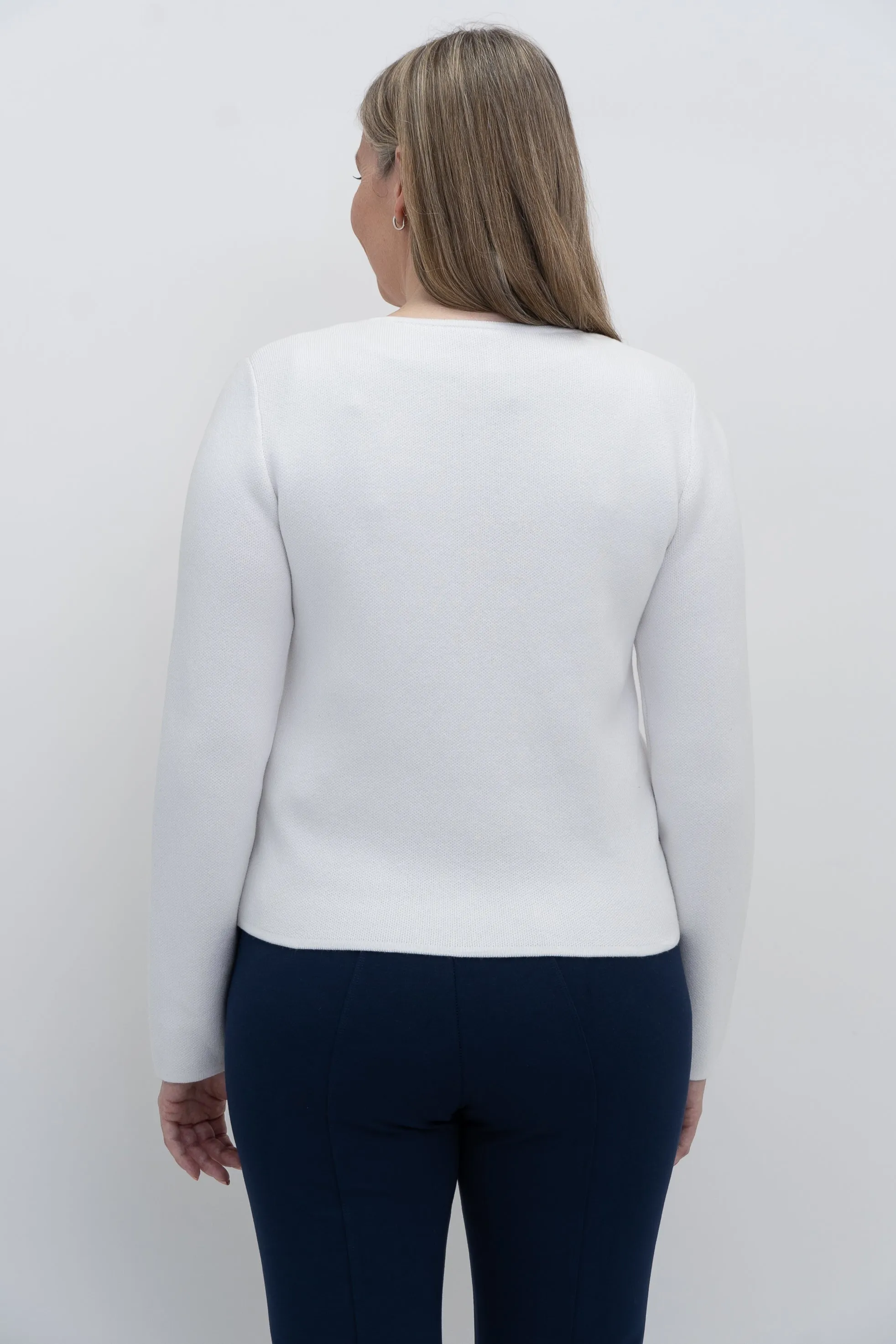 Amira Sweater, White, Cotton sold by Blue Sky product image thumbnail 3
