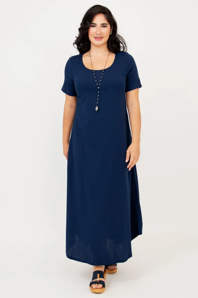 Martha Dress, Indigo, Linen Bamboo sold by Blue Sky product image thumbnail 2