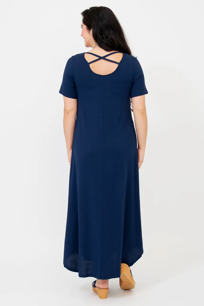 Martha Dress, Indigo, Linen Bamboo sold by Blue Sky product image thumbnail 3