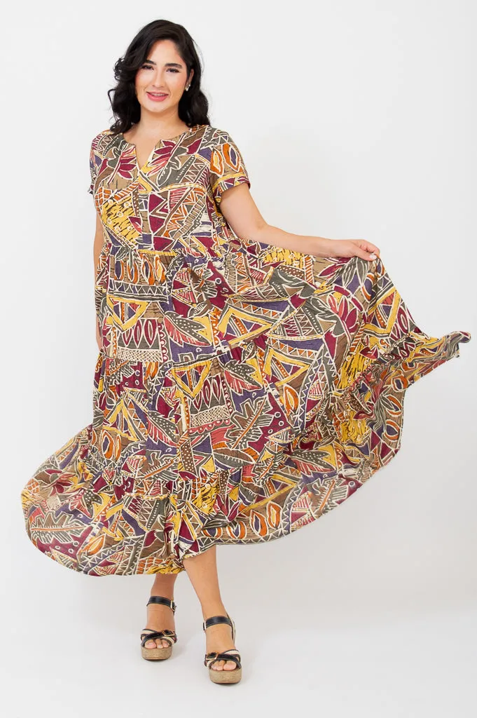 Laurita Dress, Tropikal, Linen Bamboo sold by Blue Sky product image thumbnail 2