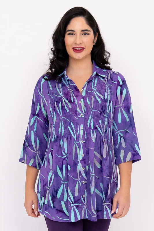 Cindy 3/4 Sleeve Top, Waterloo sold by Blue Sky