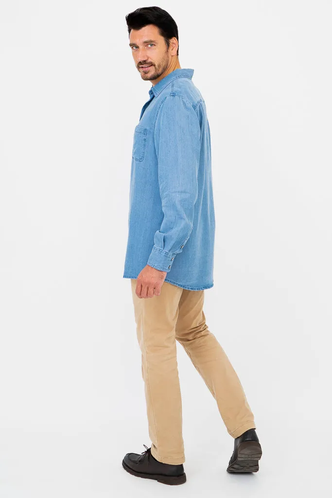 Cory Men's Shirt, Lightweight Tencel Denim sold by Blue Sky product image thumbnail 5