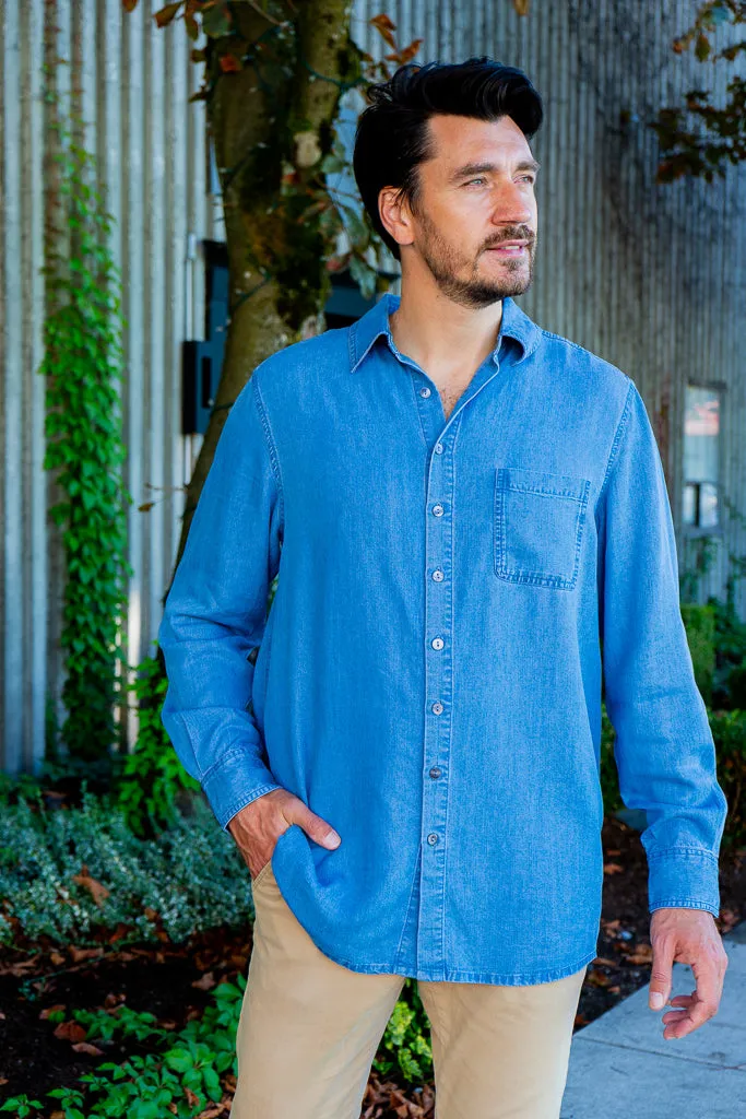 Cory Men's Shirt, Lightweight Tencel Denim sold by Blue Sky product image thumbnail 2
