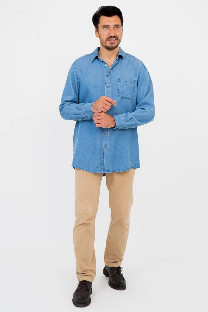 Cory Men's Shirt, Lightweight Tencel Denim sold by Blue Sky product image thumbnail 3
