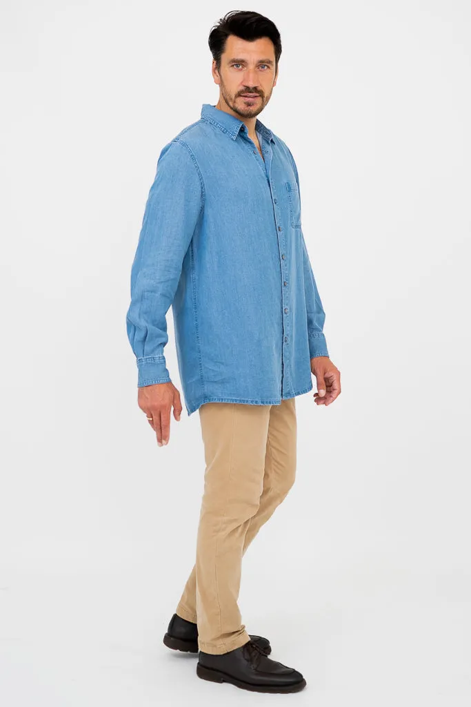 Cory Men's Shirt, Lightweight Tencel Denim sold by Blue Sky product image thumbnail 4