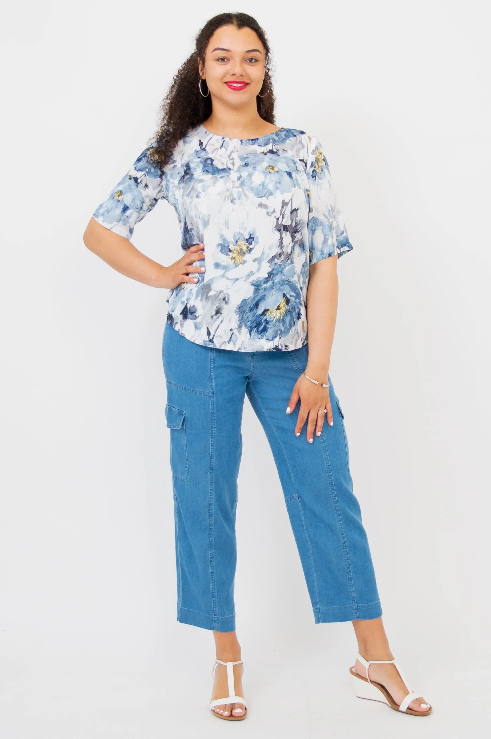 Sharon Pant, Lightweight Tencel Denim sold by Blue Sky