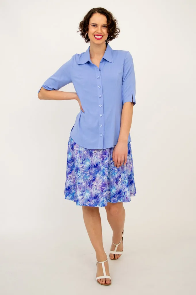 Lorine Blouse, Periwinkle, Linen Bamboo- Final Sale sold by Blue Sky product image thumbnail 5