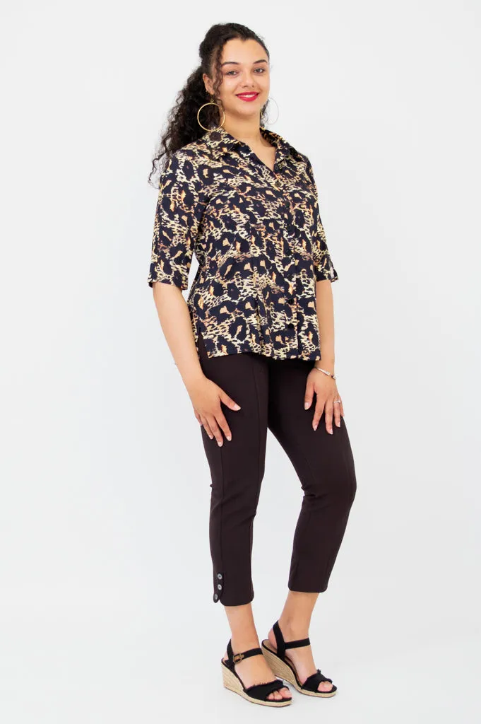 Lorine Blouse, Leopard, Linen Bamboo sold by Blue Sky product image thumbnail 3