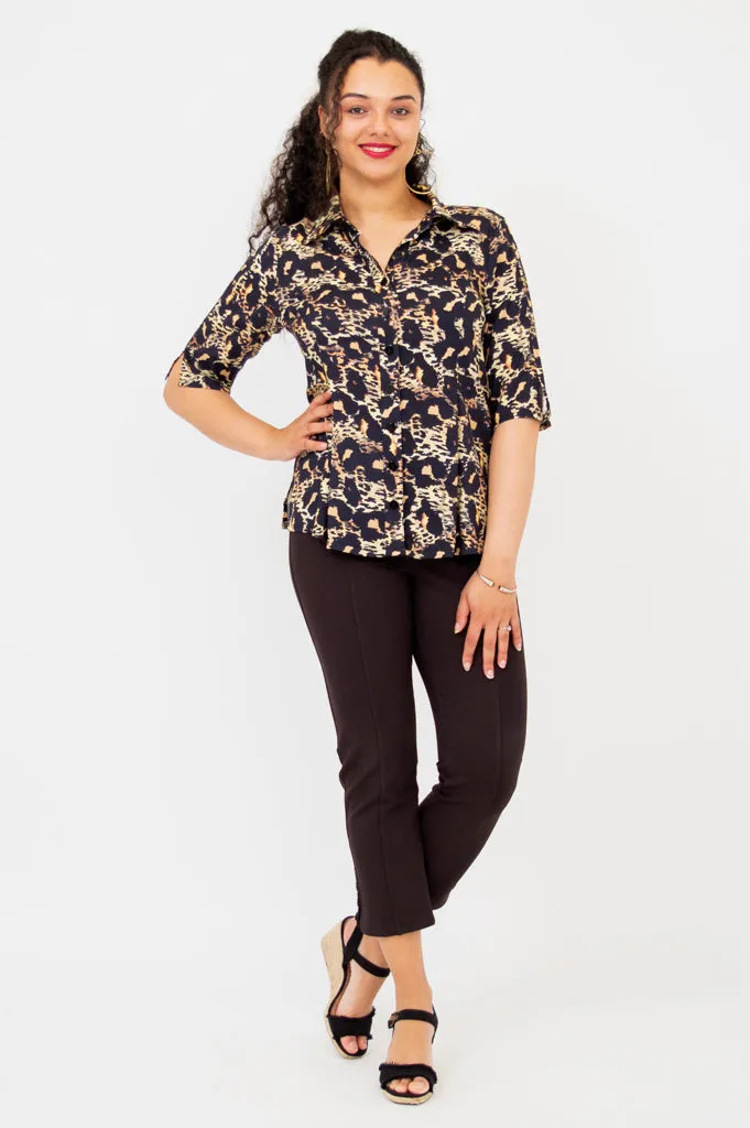 Lorine Blouse, Leopard, Linen Bamboo sold by Blue Sky product image thumbnail 2