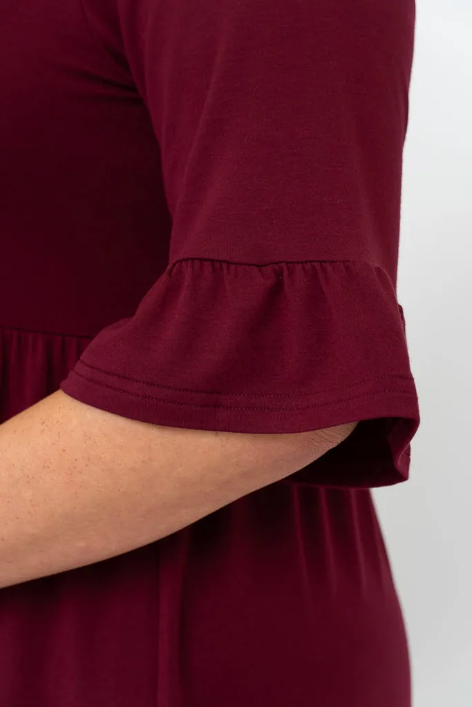 Bernadette Dress, Burgundy, Bamboo sold by Blue Sky product image thumbnail 5