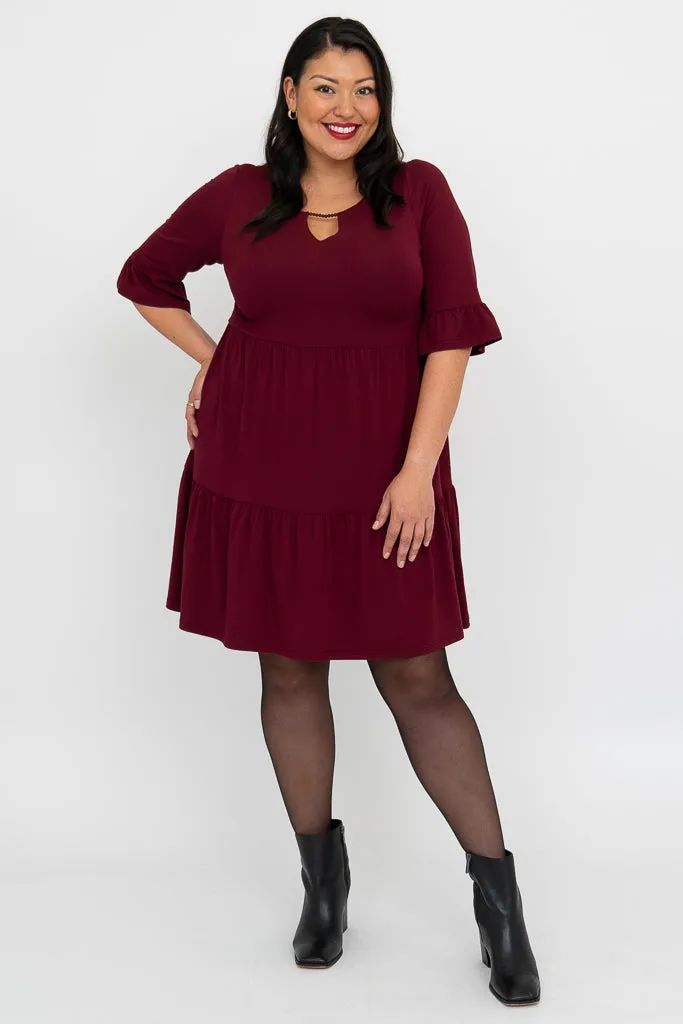 Bernadette Dress, Burgundy, Bamboo sold by Blue Sky product image thumbnail 4