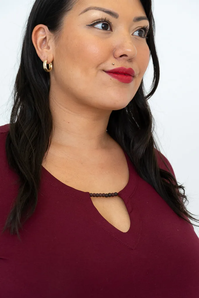 Bernadette Dress, Burgundy, Bamboo sold by Blue Sky product image thumbnail 3