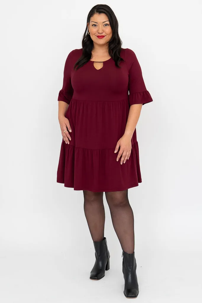 Bernadette Dress, Burgundy, Bamboo sold by Blue Sky product image thumbnail 2