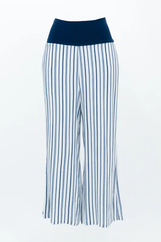 Landon Capri, Indigo Stripe, Linen Bamboo sold by Blue Sky