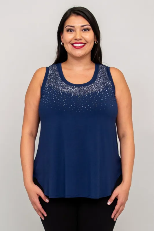 Jazz Tank, Indigo Diamond, Bamboo sold by Blue Sky