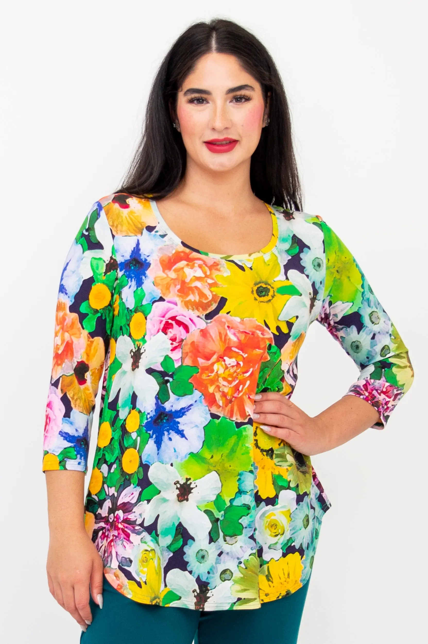 Jazz 3/4 Slv Top, Disco, Bamboo- Final Sale sold by Blue Sky