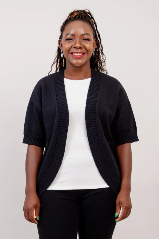 Jana Cardigan, Black, Cotton sold by Blue Sky