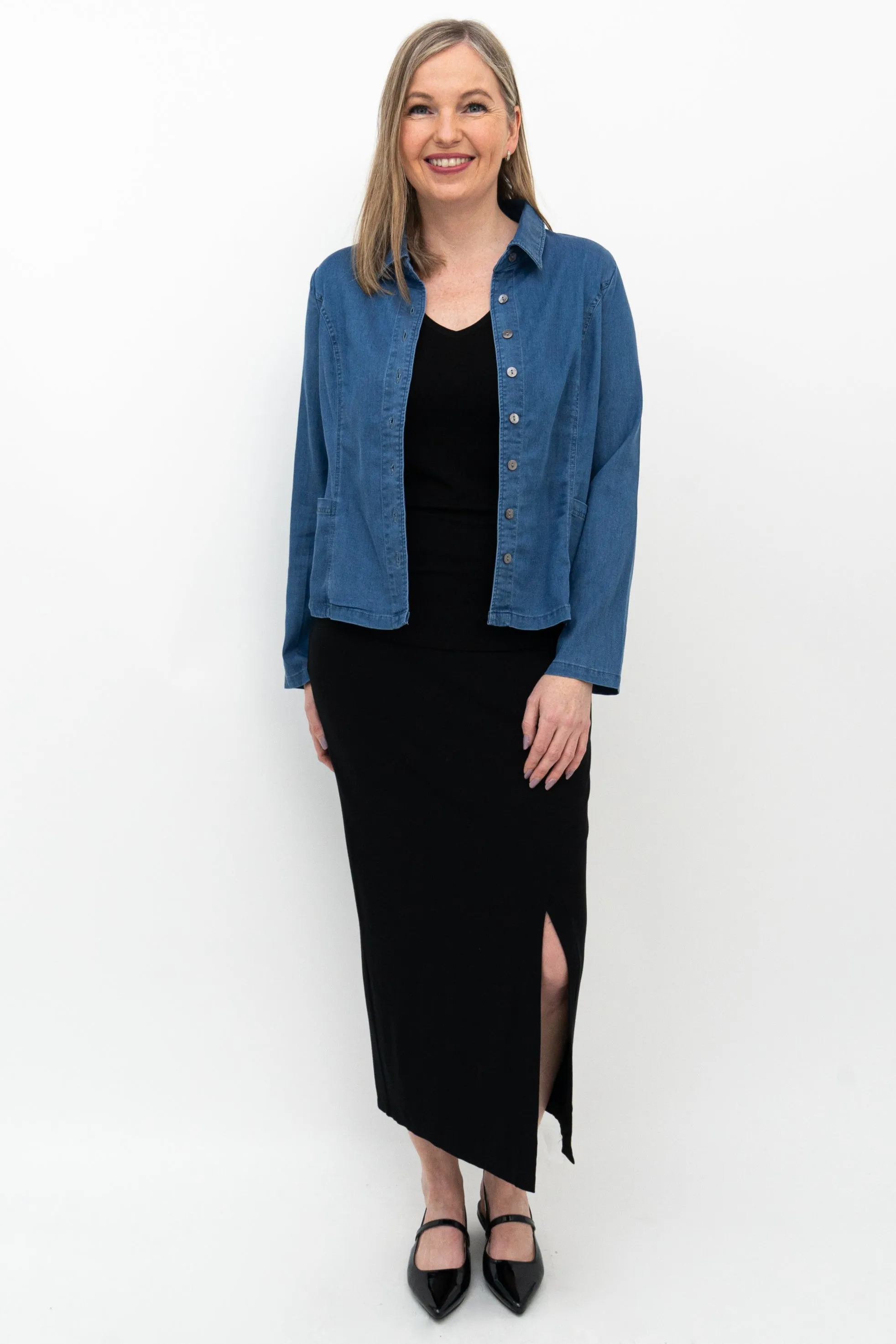 Holly Blouse, Lightweight Tencel Denim sold by Blue Sky product image thumbnail 2