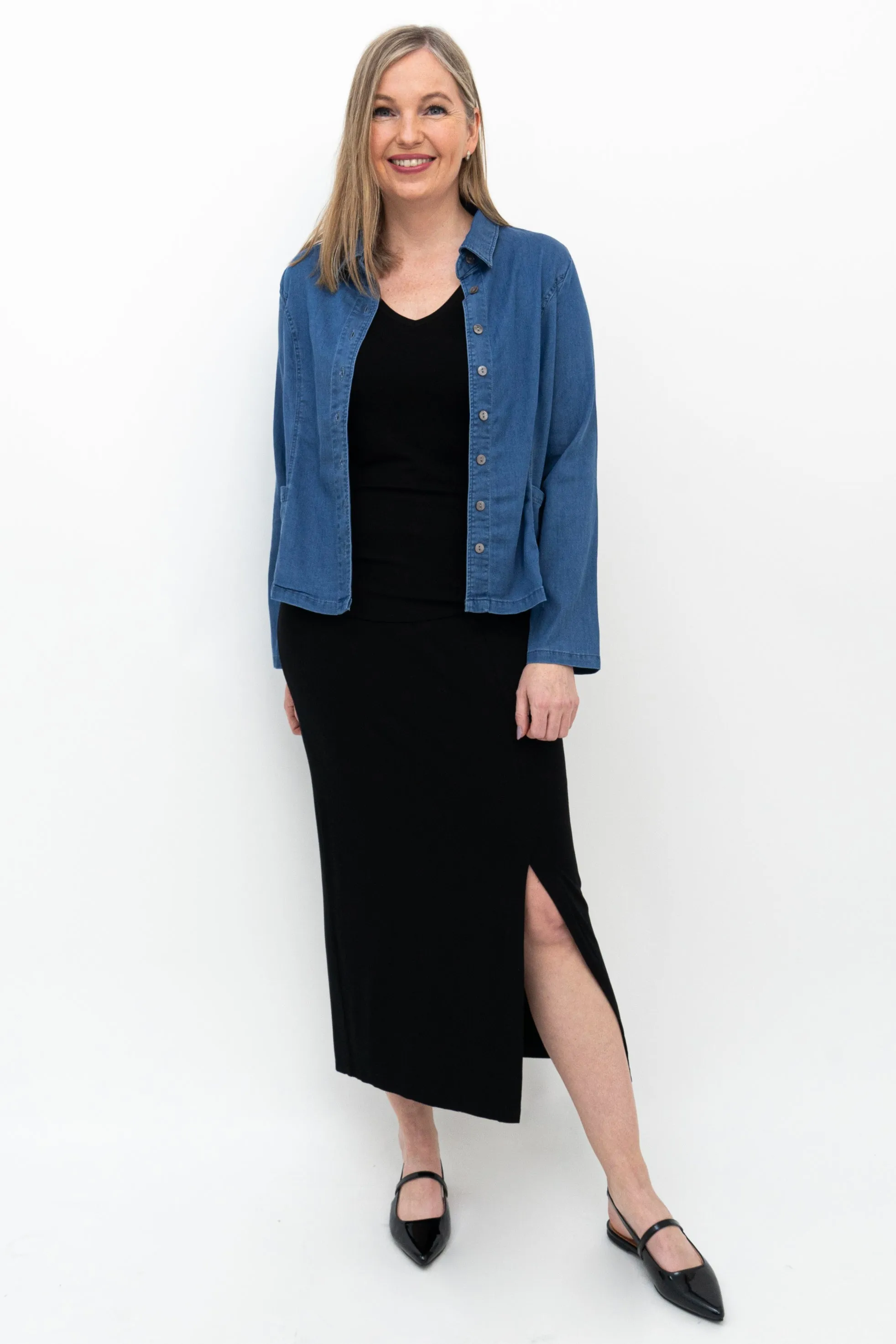 Holly Blouse, Lightweight Tencel Denim sold by Blue Sky product image thumbnail 3