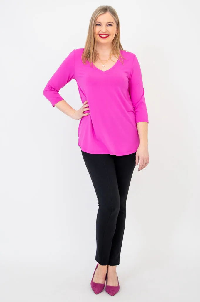Jackie 3/4 Top, Pink, Bamboo -Final Sale sold by Blue Sky product image thumbnail 3