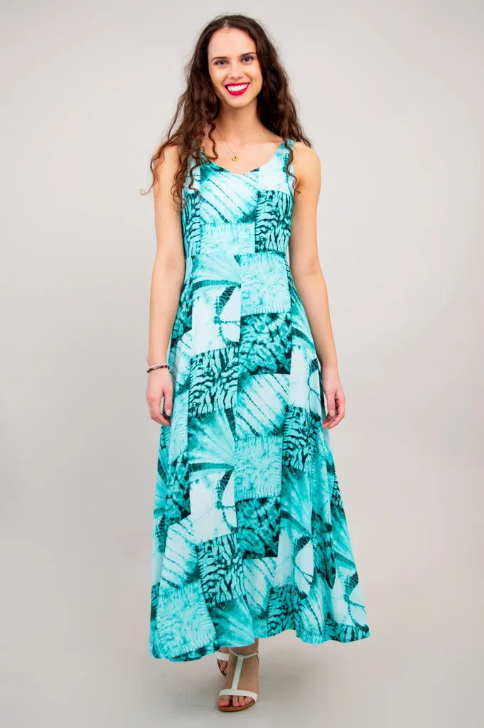 Coraline Dress, Shibori, Linen Bamboo sold by Blue Sky